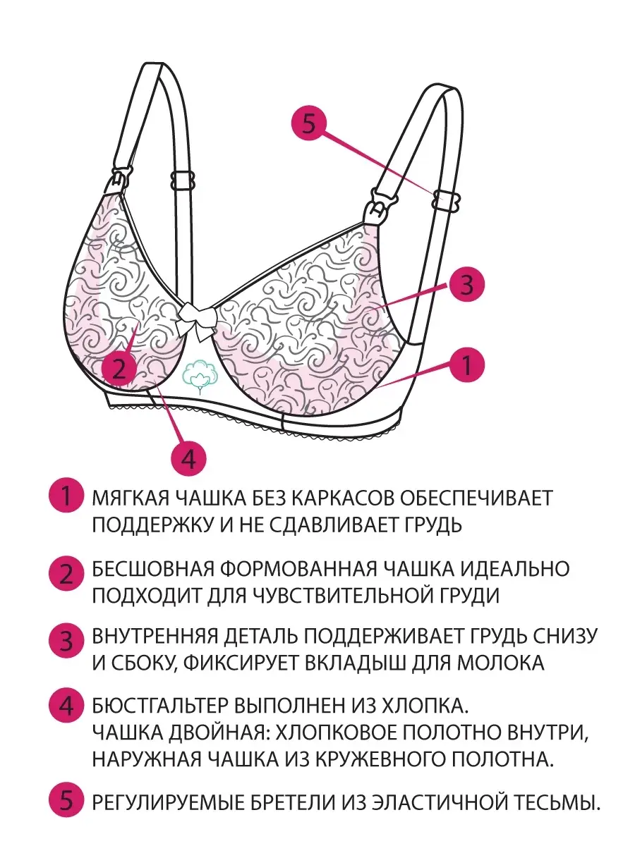 Бюстгальтер женский без косточек для кормления бесшовный белый