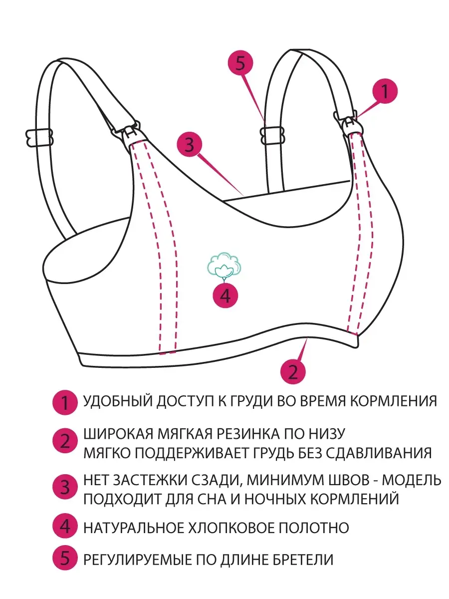 Бюстгальтер топ для кормления без косточек хлопок темно-серыймеланж/черный